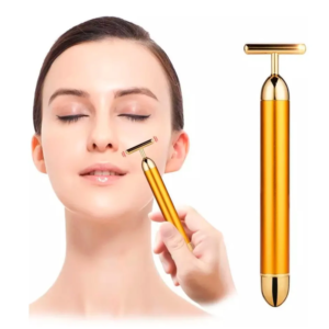 Massageador Facial Elétrico Gold 24k Harmonização e Anti-rugas